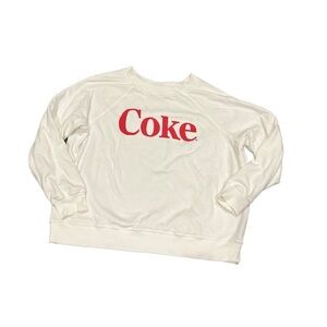 Wildfox Coca Cola Coke Crewneck Sweatshirt Small White Red Graphic Cozy Pullover